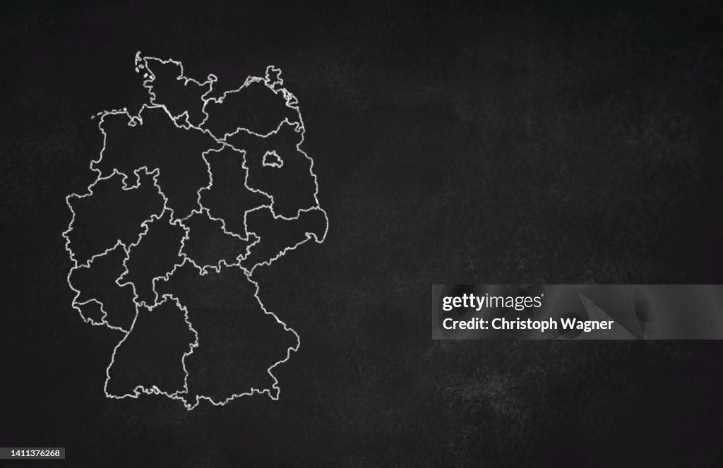 Kreide Tafel - Deutschland - Landkarte