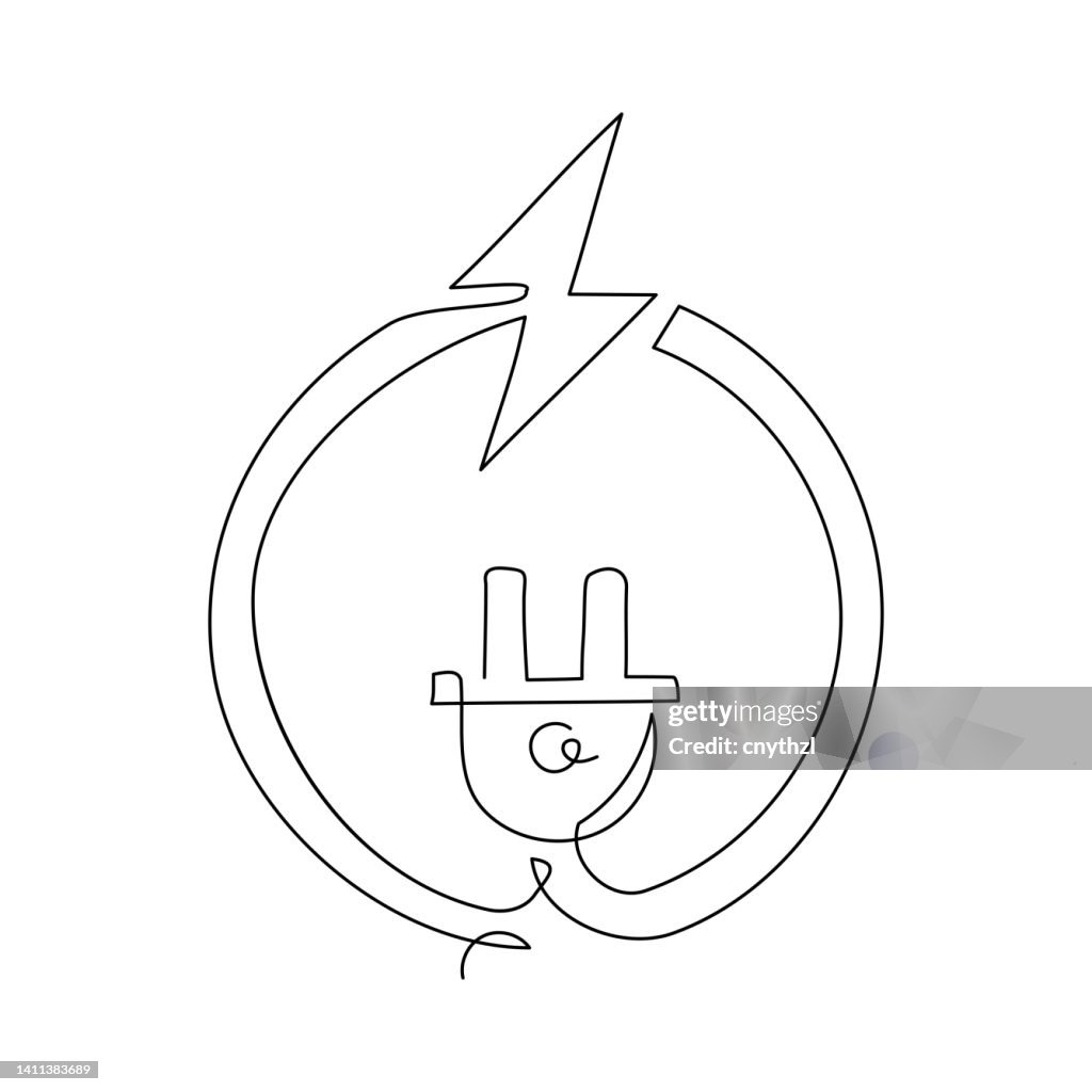 Elektrizitäts-Symbol für eine Leitung