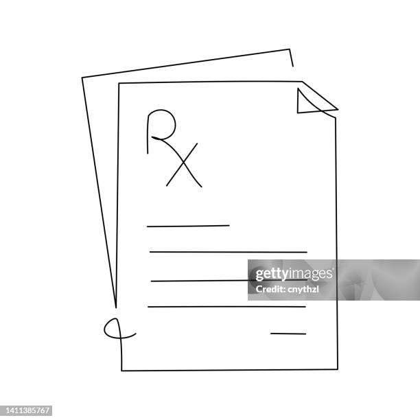 rx single line icon - rx sign stock illustrations
