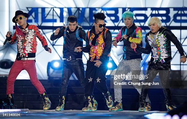 Perform on the stage during a concert at the K-Collection In Seoul on March 11, 2012 in Seoul, South Korea.