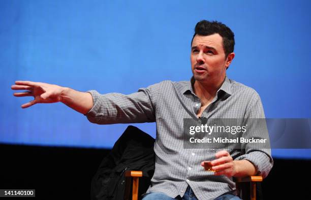 Director Seth MacFarlane attends "A Conversation with Seth MacFarlane" Panel during the 2012 SXSW Music, Film + Interactive Festival at Austin...