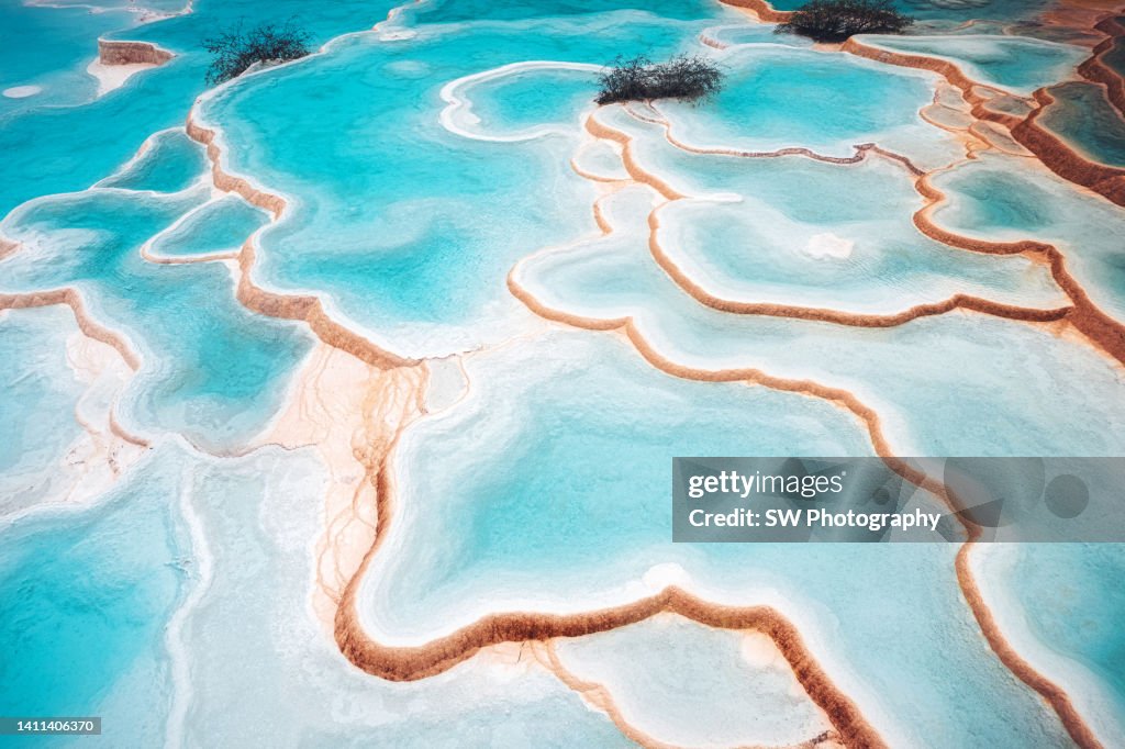 Five Color Ponds at Huanglong Valley Landscape, Sichuan, China