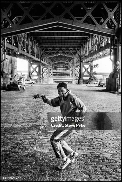American rapper MC Breeze , Harlem, New York, US, 21st September 1987.