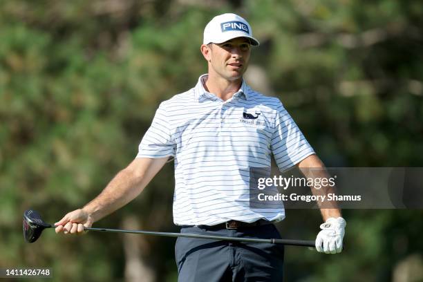 Luke Guthrie of the United States during the first round of the Rocket Mortgage Classic at Detroit Golf Club on July 28, 2022 in Detroit, Michigan.