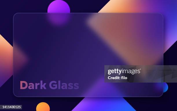 illustrations, cliparts, dessins animés et icônes de verre foncé glassmorphism blend modern gradient copy space background - translucide