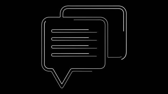 Message line icon isolated on black background.