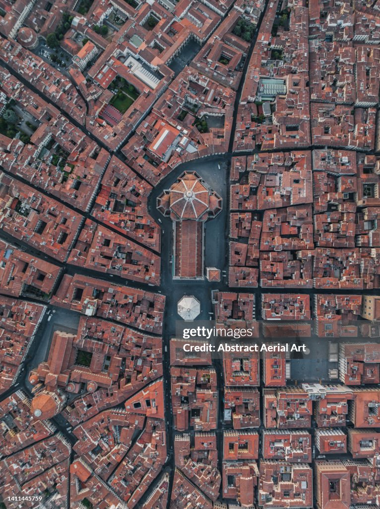 Florence photographed from directly above, Italy