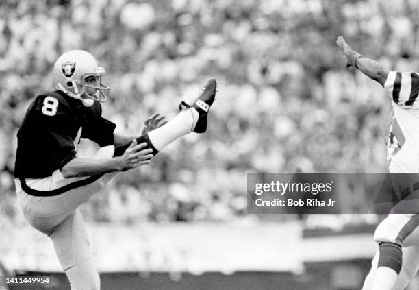 Raiders Kicker Ray Guy during AFC Playoff game, January 15, 1983 in Los Angeles, California.