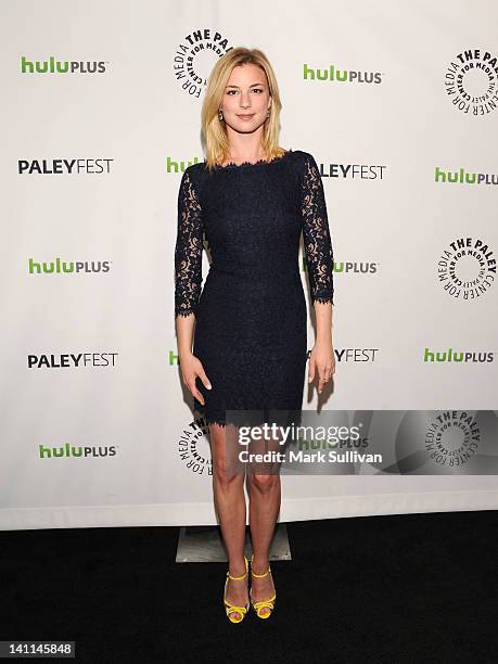 Actress Emily VanCamp attends PaleyFest 2012 Presents "Revenge" at Saban Theatre on March 11, 2012 in Beverly Hills, California.