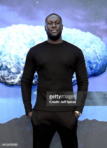 Stormzy attends the UK premiere of "NOPE" at the Odeon Luxe Leicester Square on July 28, 2022 in London, England.