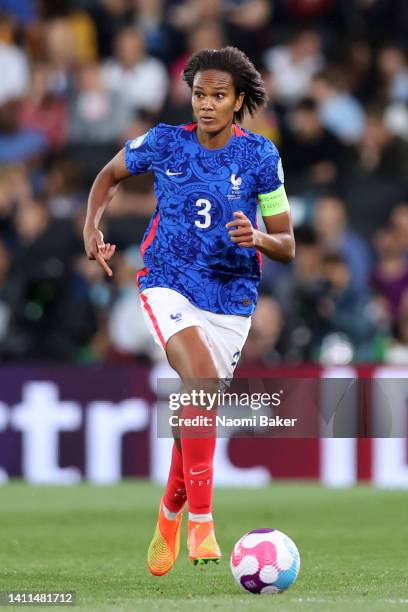 Wendie Renard of France in action during the UEFA Women's Euro England 2022 Semi Final match between Germany and France at Stadium mk on July 27,...