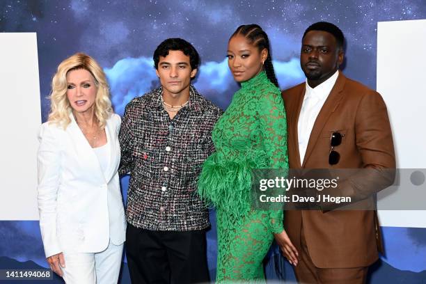 Donna Mills, Brandon Perea, Daniel Kaluuya and Keke Palmer attend the UK Premiere Of "NOPE" at Odeon Luxe Leicester Square on July 28, 2022 in...