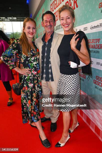 Max Tidof and his wife Lisa Seitz with their daughter Luzie Seitz attends the premiere of the new Constantin Film movie "Guglhupfgeschwader" at...