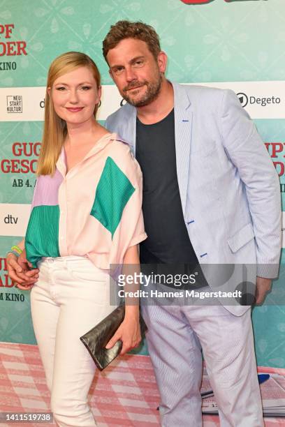 Sebastian Bezzel and his wife Johanna Christine Gehlen attend the premiere of the new Constantin Film movie "Guglhupfgeschwader" at Mathaeser...