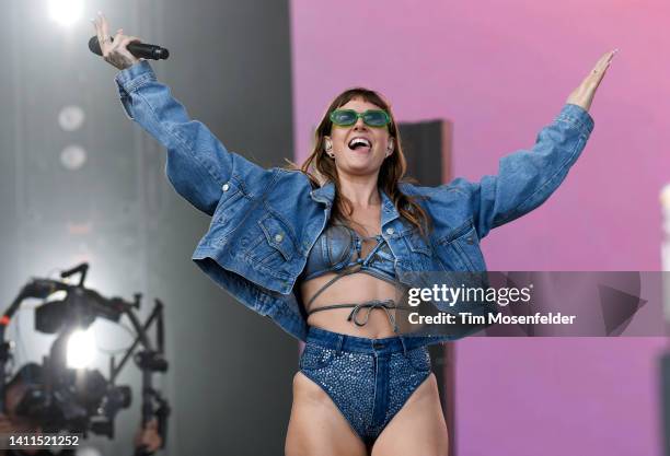 Tove Lo performs during 2022 Lollapalooza day one at Grant Park on July 28, 2022 in Chicago, Illinois.