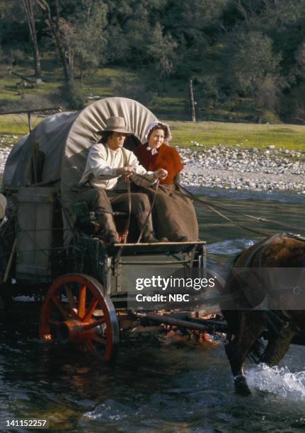 Pilot Episode -- Air Date -- Pictured: Michael Landon as Charles Philip Ingalls, Karen Grassle as Caroline Quiner Holbrook Ingalls -- Photo by: NBCU...