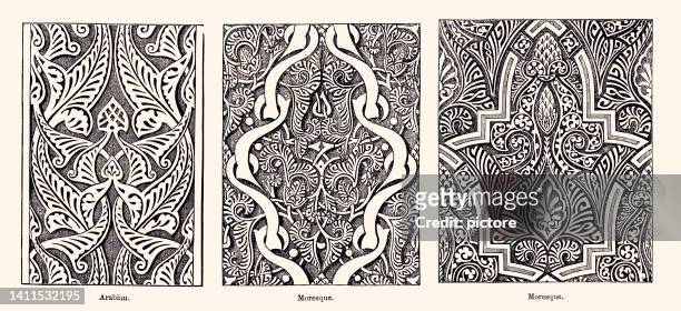 arabian and moresque ornaments : design element (xxxl with lots of details) - moor stock illustrations