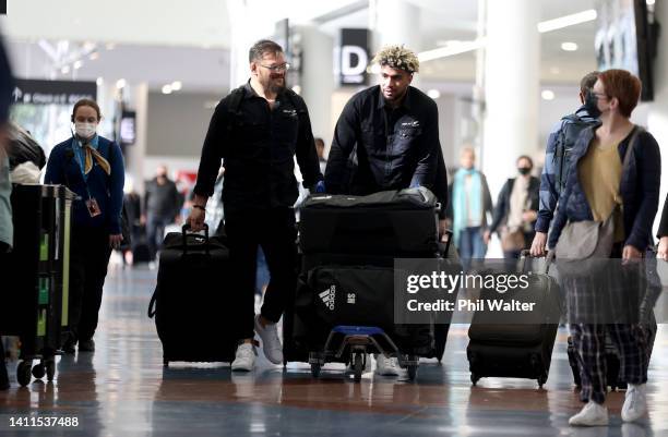 Hoskins Sotutu and Angus Ta’avao of the All Blacks prepare for the New Zealand All Blacks trip to South Africa ahead of The Rugby Championship...