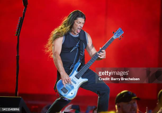 Robert Trujillo of Metallica performs on day one of 2022 Lollapalooza at Grant Park on July 28, 2022 in Chicago, Illinois.