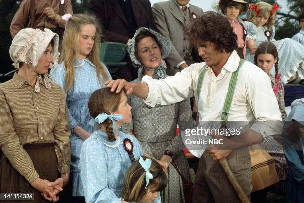 Founder's Day" Episode 24 -- Aired -- Pictured: Melissa Sue Anderson as Mary Ingalls, Melissa Gilbert as Laura Ingalls, Karen Grassle as Caroline...