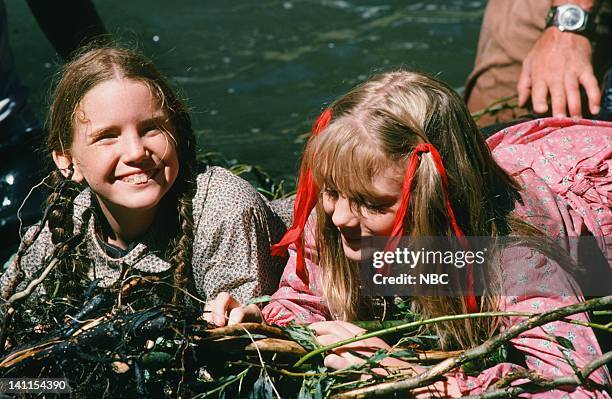 The Campout" Episode 9 -- Aired -- Pictured: Melissa Gilbert as Laura Elizabeth Ingalls Wilder, Alison Arngrim as Nellie Oleson -- Photo by: NBCU...