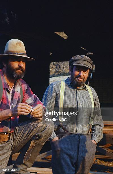 Centennial" Episode 20 -- Aired -- Pictured: Victor French as Isaiah Edwards, Theodore Bikel as Yuli Pyatakov -- Photo by: NBCU Photo Bank