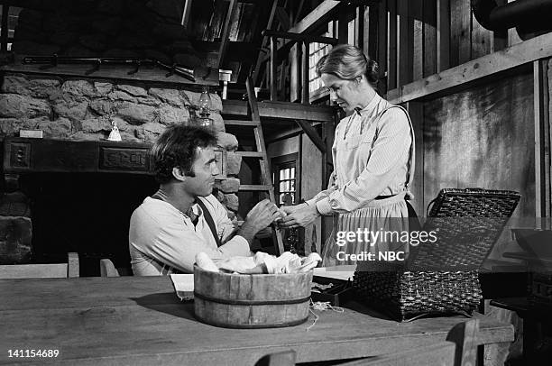 The Handyman" Episode 4 -- Aired -- Pictured: Gil Gerard as Chris Nelson, Karen Grassle as Caroline Quiner Holbrook Ingalls -- Photo by: Bud...