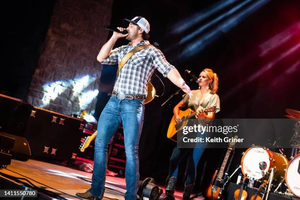 Easton Corbin performs at FirstBank Amphitheater on July 28, 2022 in Franklin, Tennessee.