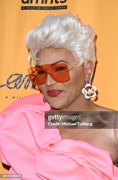 Flame Monroe attends the official launch event and series premiere of "A Mile In These Shoes" at COMUNITYmade on July 28, 2022 in Los Angeles,...