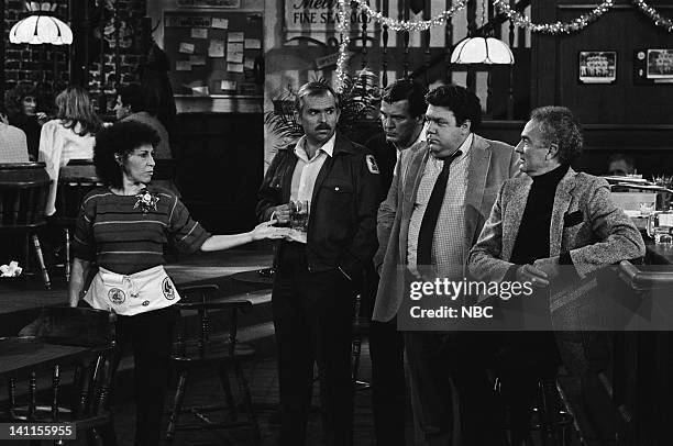 The Spy Who Came in for a Cold One" Episode 12 -- Air Date -- Pictured: Rhea Perlman as Carla Tortelli, John Ratzenberger as Cliff Clavin, Jack...