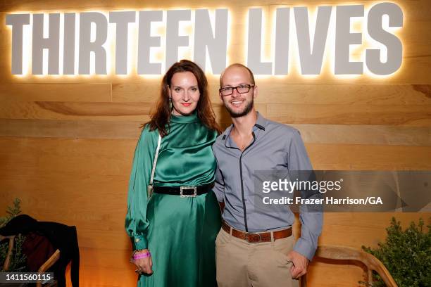 Rochelle Rose Merrill and Josh Bratchley attend the after party for the premiere of Prime Video's "Thirteen Lives" on July 28, 2022 in Los Angeles,...