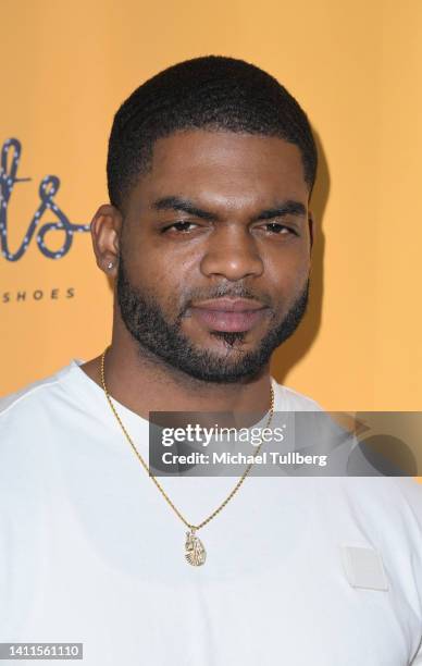 Omar Cook attends the official launch event and series premiere of "A Mile In These Shoes" at COMUNITYmade on July 28, 2022 in Los Angeles,...