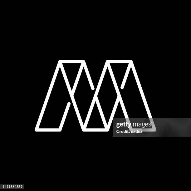 illustrazioni stock, clip art, cartoni animati e icone di tendenza di logo della lettera m - lettera m