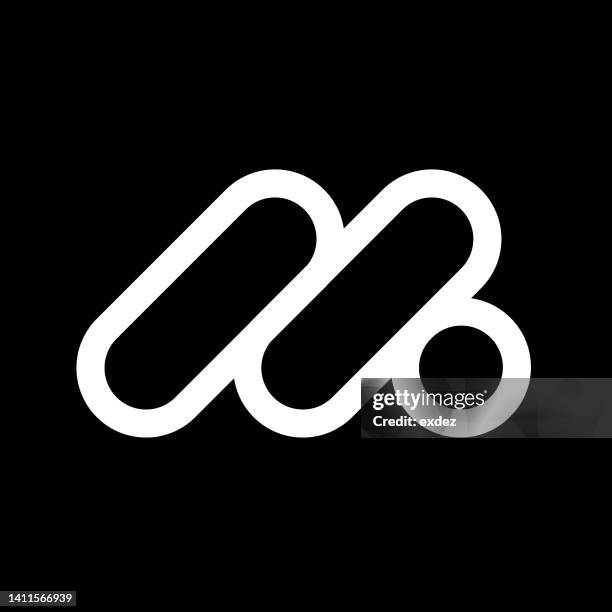 letter m logo - negative space logo stock illustrations