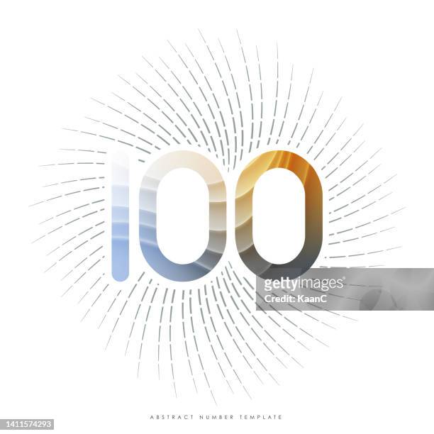 abstract number, anniversary logo template isolated, anniversary number, sunburst anniversary vector stock illustration - 100th anniversary stock illustrations