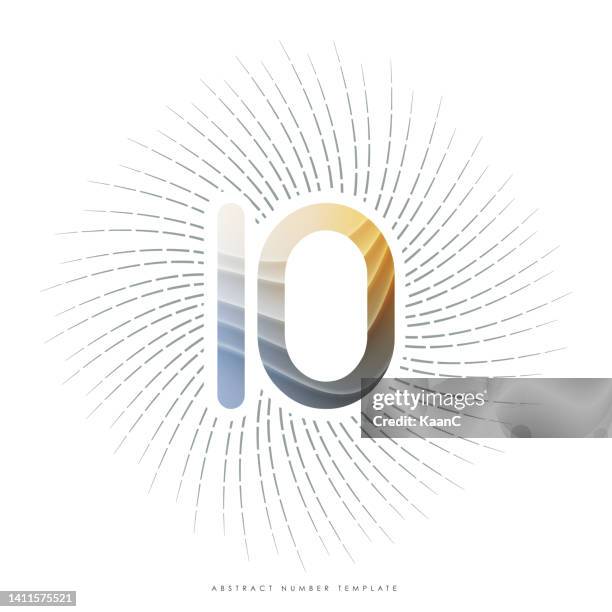 abstract number, anniversary logo template isolated, anniversary number, sunburst anniversary vector stock illustration - 10th anniversary stock illustrations