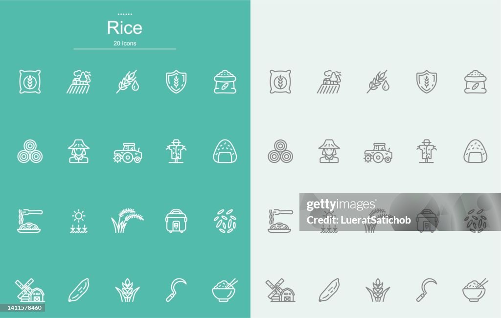 Rice Line Icons