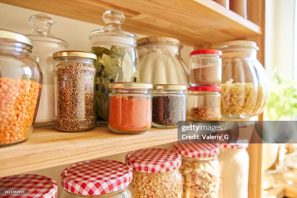 Storage of food in the kitchen in pantry