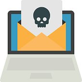 Malware Spread vector icon design, White Collar Crime symbol, Computer crime Sign, security breakers stock illustration, unwanted or unsolicited email Concept