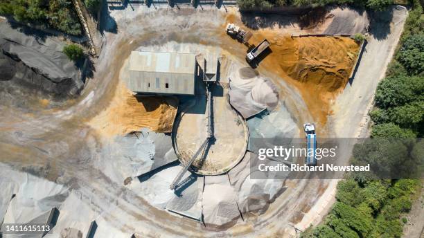 asphalt plant - mining from above stock pictures, royalty-free photos & images