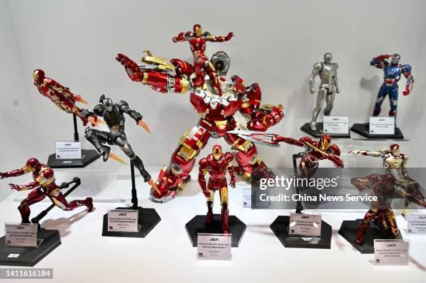 Iron Man's armor is on display during the 23rd Animation-Comic-Game Hong Kong at the Hong Kong Convention and Exhibition Center on July 28, 2022 in...