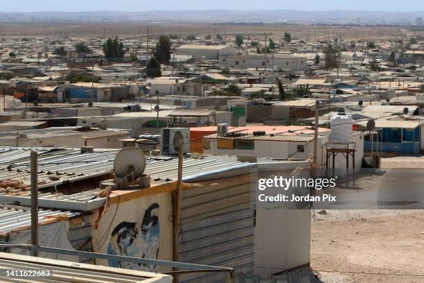 Picture shows part of the Syrian refugees camp on July 26, 2022 in the Zaatari camp, Jordan. Zaatari is a refugee camp near Mafraq in Jordan. Since...