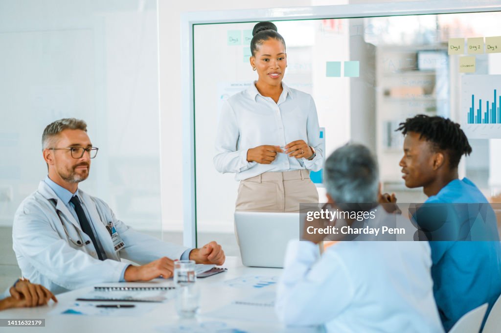 Additional Work Doctor Group Of Diverse Doctors Talking About New Medical Practices In A ...