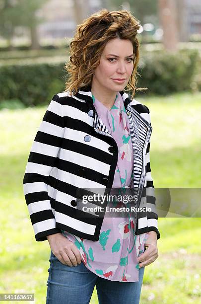 Sabina Guzzanti attends the 'Unduetrestella' photocall at Casa del Cinema on March 12, 2012 in Rome, Italy.