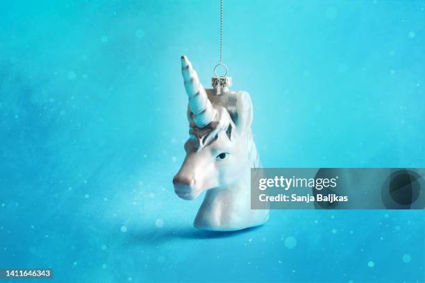 christmas ball unicorn - spark imagination stock pictures, royalty-free photos & images