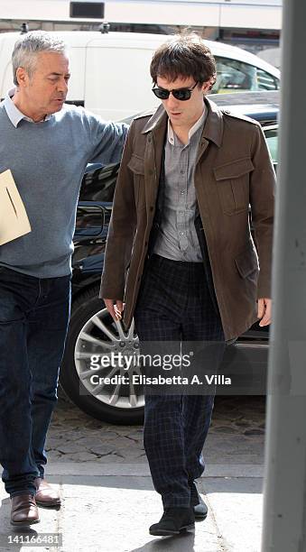 Actor Elio Germano arrives at the "Magnifica Presenza" photocall at Adriano Cinema on March 12, 2012 in Rome, Italy.