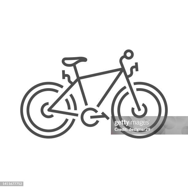 bicycle line icon. - cycling logo stock illustrations