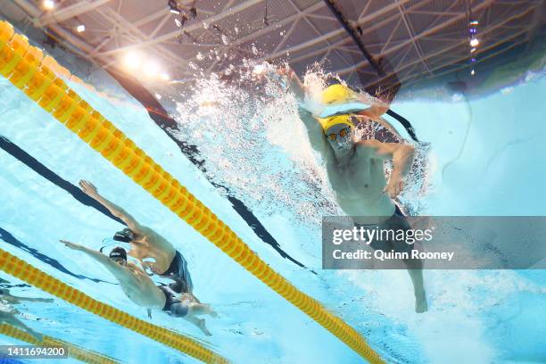 Elijah Winnington of Team Australia competes in the Men’s 400m Freestyle Final on day one of the Birmingham 2022 Commonwealth Games at Sandwell...