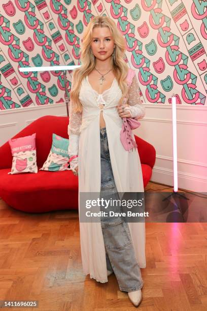 Lottie Moss attends the ten years celebration of gourmet sweets by Candy Kittens at White Rabbit Dereham Place on July 29, 2022 in London, England.