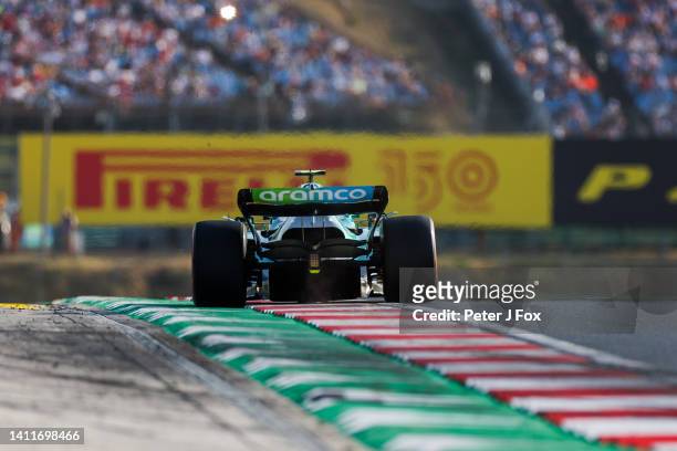 Sebastian Vettel of Aston Martin and Germany during practice ahead of the F1 Grand Prix of Hungary at Hungaroring on July 29, 2022 in Budapest,...